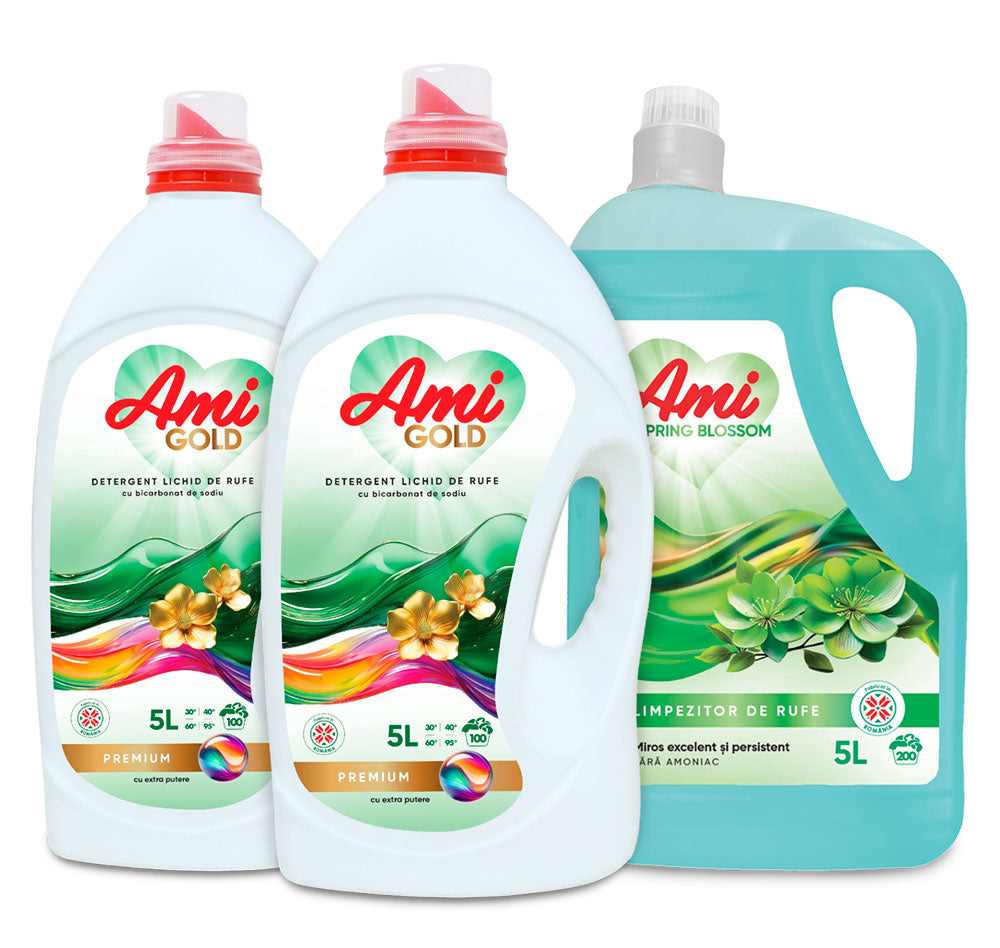 Pachet 2x Detergent GOLD + Balsam SPRING BLOSSOM, 15L