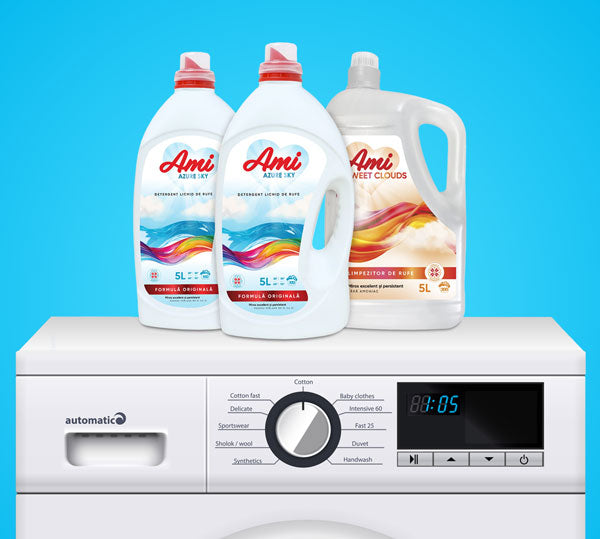 Pachet 2x Detergent AZURE SKY + Balsam SWEET CLOUDS, 15L