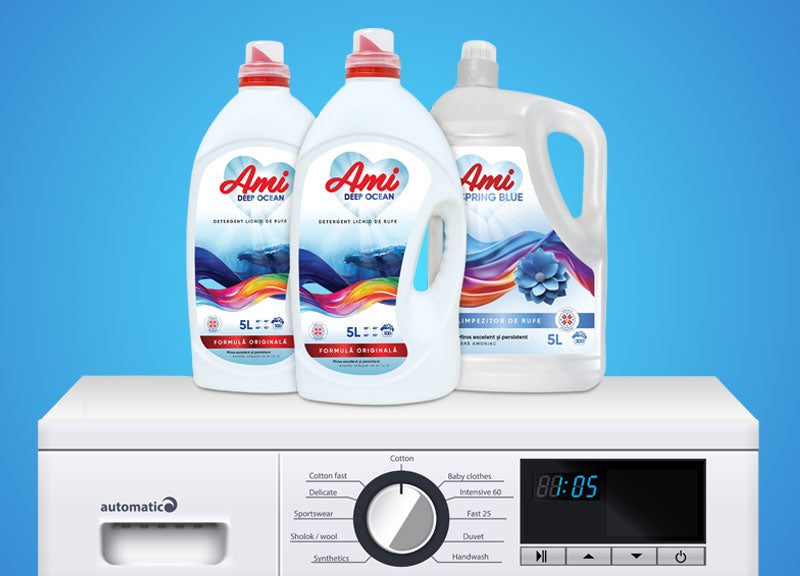 Pachet 2x Detergent DEEP OCEAN + Balsam SPRING BLUE, 15L