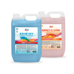 Pachet Detergent AZURE SKY + Balsam SWEET CLOUDS, 10L