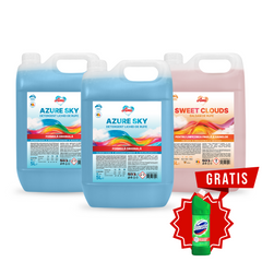 Pachet 2x Detergent AZURE SKY + Balsam SWEET CLOUDS, 15L